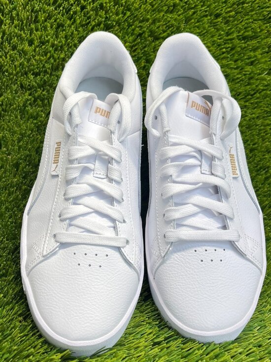 Puma Court Leather Womens Size 9 White Gold Athletic Lifestyle Shoes Sneakers - Picture 5 of 10